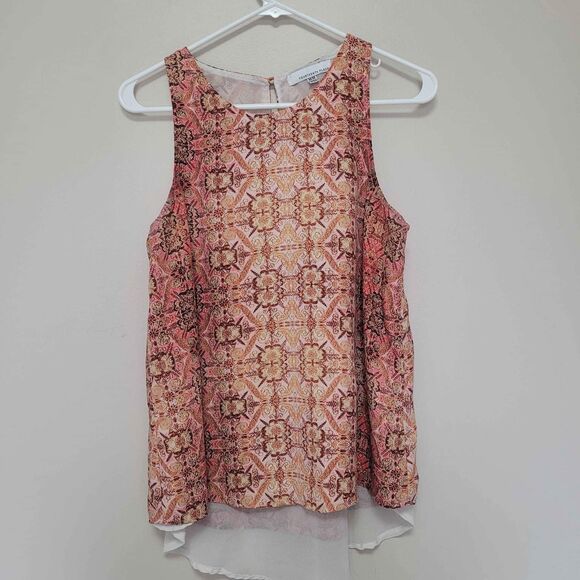 Fourteenth Place Orange Pink Layered Tank Top Blouse Women's Size Medium - Picture 1 of 5